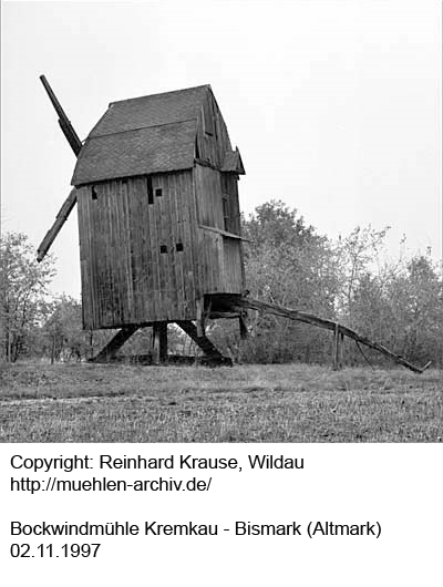 Bockwindmühle Kremkau Foto von 1997 R. Krause